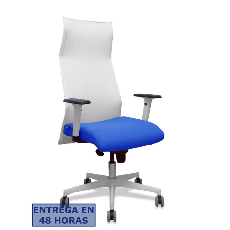 PIQUERAS Y CRESPO Sillon Sahuco blanco bali azul brazos blancos base blanca ruedas parque 65mm PIQUERAS Y CRESPO Sillon Sahuco blanco bali azul brazos blancos base blanca ruedas parque 65mm