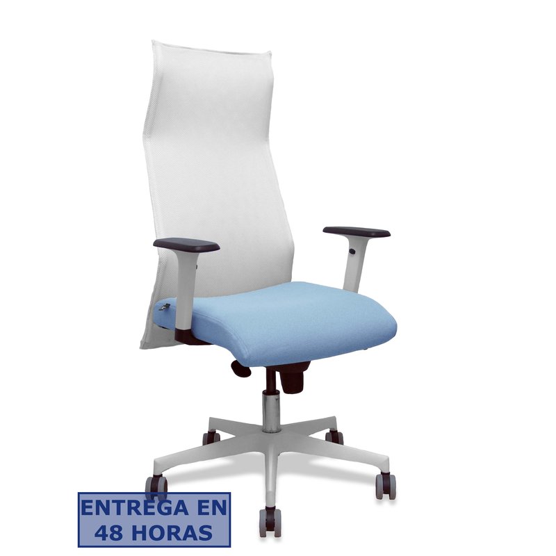 PIQUERAS Y CRESPO Sillon Sahuco blanco bali azul cielo brazos blancos base blanca ruedas parque 65mm PIQUERAS Y CRESPO Sillon Sahuco blanco bali azul cielo brazos blancos base blanca ruedas parque 65mm