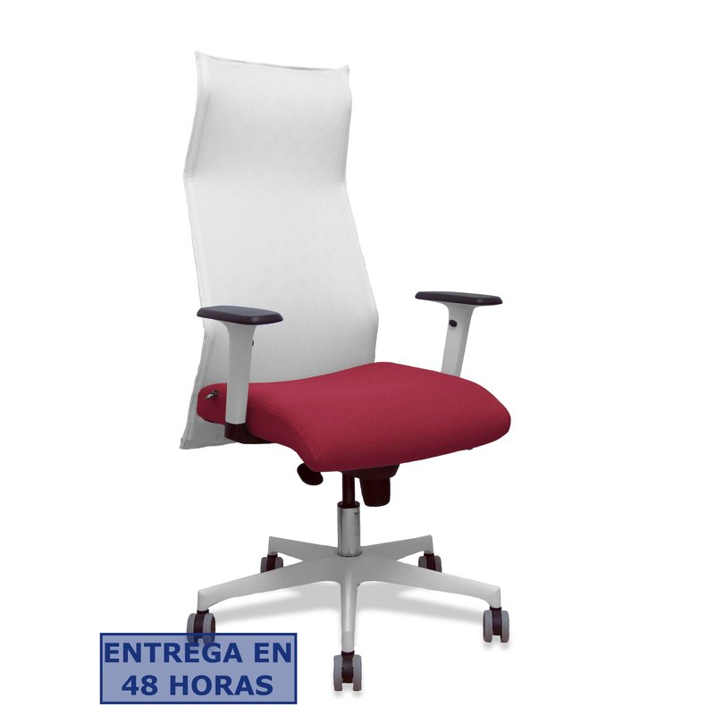 PIQUERAS Y CRESPO Sillon Sahuco blanco bali granate brazos blancos base blanca ruedas parque 65mm PIQUERAS Y CRESPO Sillon Sahuco blanco bali granate brazos blancos base blanca ruedas parque 65mm