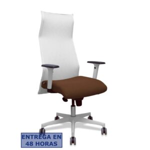 PIQUERAS Y CRESPO Sillon Sahuco blanco bali marron oscuro brazos blancos base blanca ruedas parque 65mm