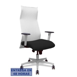 PIQUERAS Y CRESPO Sillon Sahuco blanco bali negro brazos blancos base blanca ruedas parque 65mm