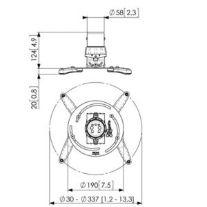 PPC 1500/Prj Ceiling Mount Silver