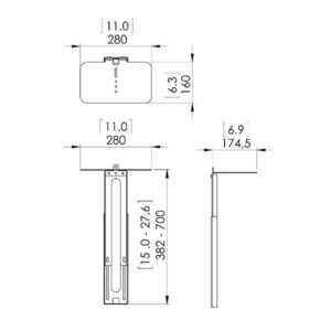 PVA 5070/Camera/loudspeaker holder55-90"