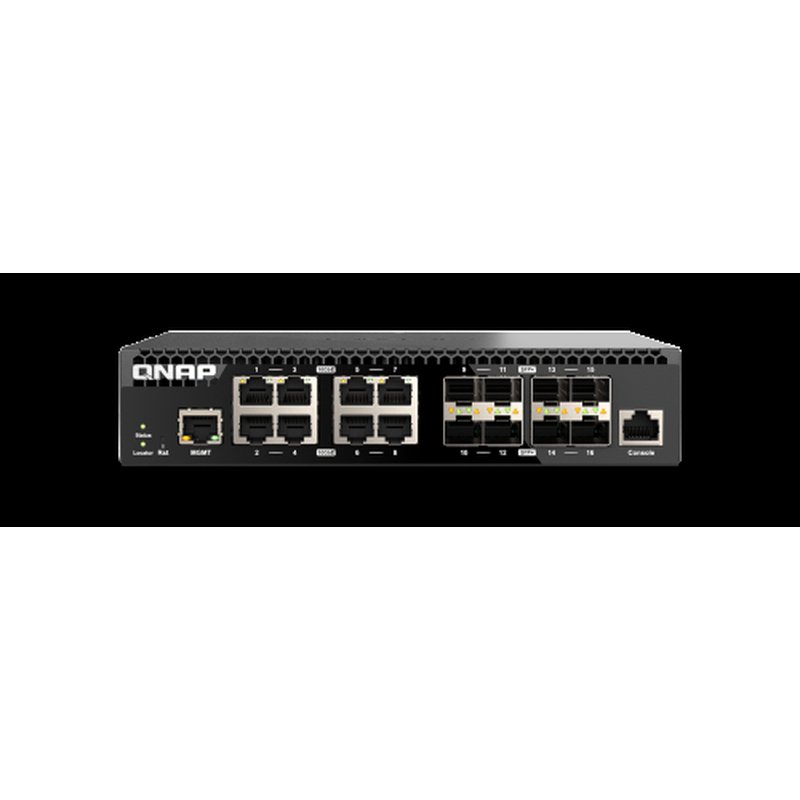 QNAP QSW-M3216R-8S8T switch Gestionado L2/L3 10G Ethernet (100/1000/10000) 1U Negro