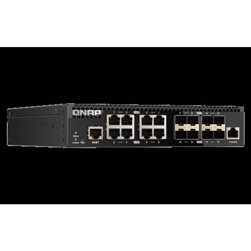 QNAP QSW-M3216R-8S8T switch Gestionado L2/L3 10G Ethernet (100/1000/10000) 1U Negro - Imagen 3