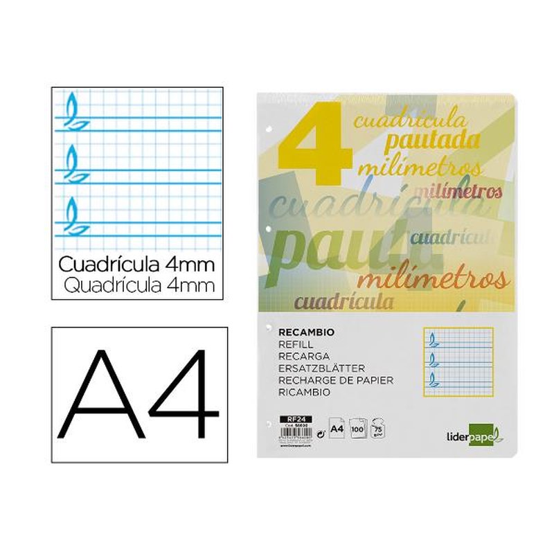 REC A4 PG 100H 75 G CUAD P 4 MG REC A4 PG 100H 75 G CUAD P 4 MG