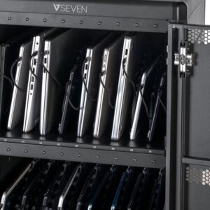 Reacondicionado | V7 Armario de carga - 30 dispositivos con USB-C PD precableados con corriente SCHUKO