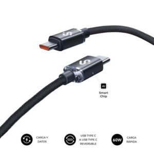 SUBBLIM CABLE OPTIMUS 60W C-C 1m BLACK SUBBLIM CABLE OPTIMUS 60W C-C 1m BLACK
