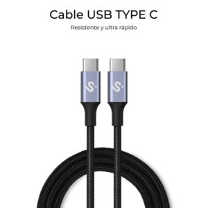 SUBBLIM CABLE PLUS 100W C-C 1M BLACK