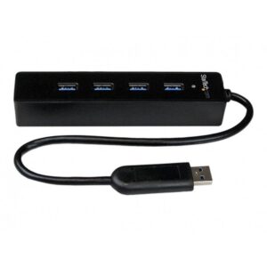 StarTech.com Adaptador Concentrador Hub Ladrón USB 3.0 Super Speed Portátil de 4 Puertos Salidas - Negro