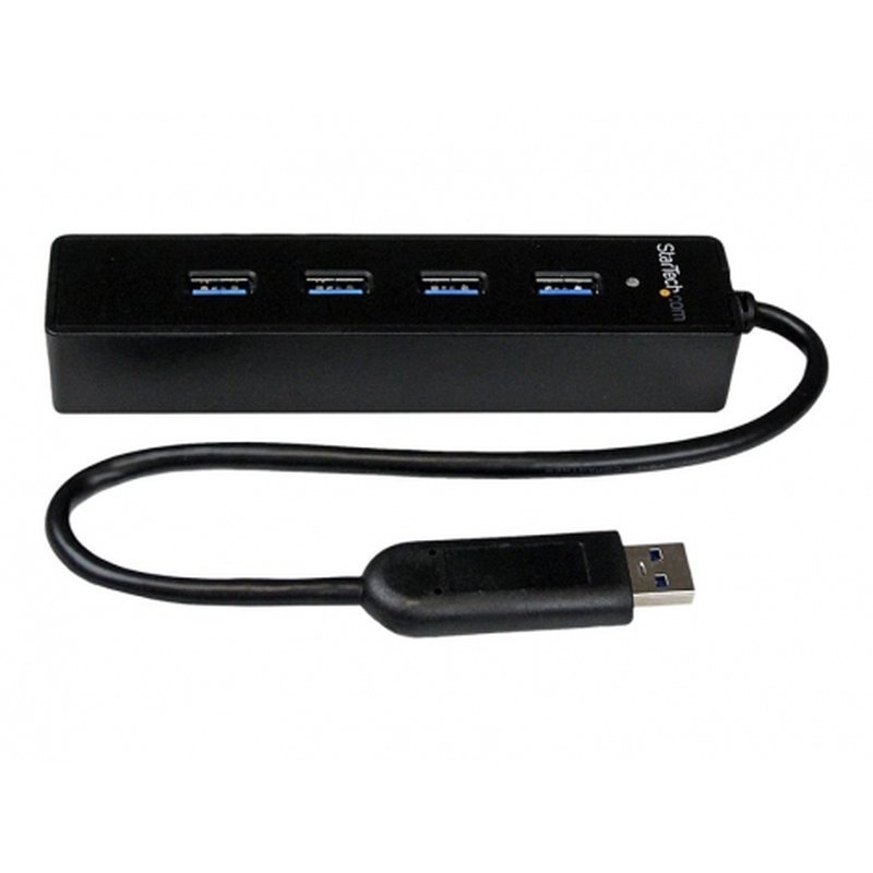 StarTech.com Adaptador Concentrador Hub Ladrón USB 3.0 Super Speed Portátil de 4 Puertos Salidas - Negro StarTech.com Adaptador Concentrador Hub Ladrón USB 3.0 Super Speed Portátil de 4 Puertos Salidas - Negro
