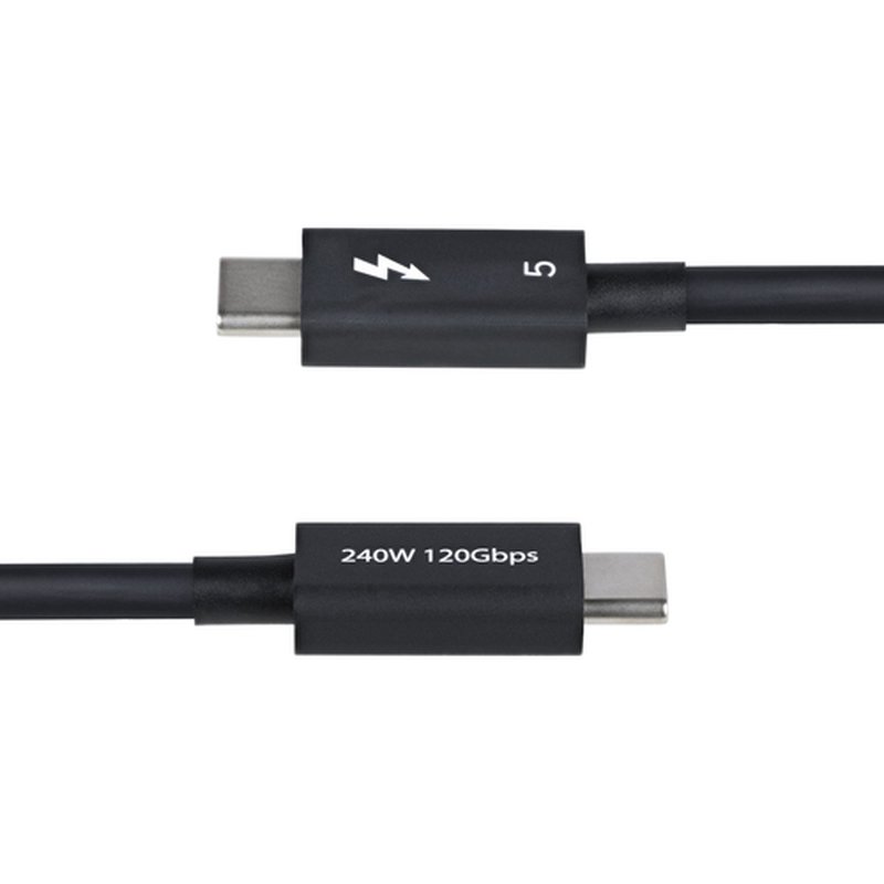 StarTech.com Cable Thunderbolt 5 de 50cm - Cable Thuderbolt Certificado - 80Gbps Hasta 120Gbps - Entrega de Alimentación PD de 240W - 8K 60Hz - Compatible con Thunderbolt 4/USB-C - USB Tipo C - Imagen 3