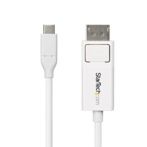 StarTech.com Cable USB C a DisplayPort 1.2 4K 60Hz de 2m - Adaptador de Vídeo Bidireccional DP a USB Tipo C - HDR - Compatible con Thunderbolt - Blanco StarTech.com Cable USB C a DisplayPort 1.2 4K 60Hz de 2m - Adaptador de Vídeo Bidireccional DP a USB Tipo C - HDR - Compatible con Thunderbolt - Blanco