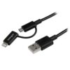 StarTech.com Cable de 1m Apple Lightning o Micro USB a USB - Negro StarTech.com Cable de 1m Apple Lightning o Micro USB a USB - Negro