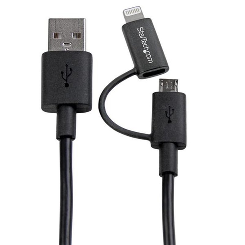 StarTech.com Cable de 1m Apple Lightning o Micro USB a USB - Negro StarTech.com Cable de 1m Apple Lightning o Micro USB a USB - Negro - Imagen 3