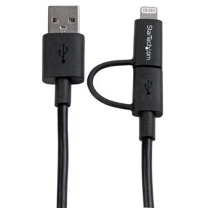 StarTech.com Cable de 1m Apple Lightning o Micro USB a USB - Negro StarTech.com Cable de 1m Apple Lightning o Micro USB a USB - Negro