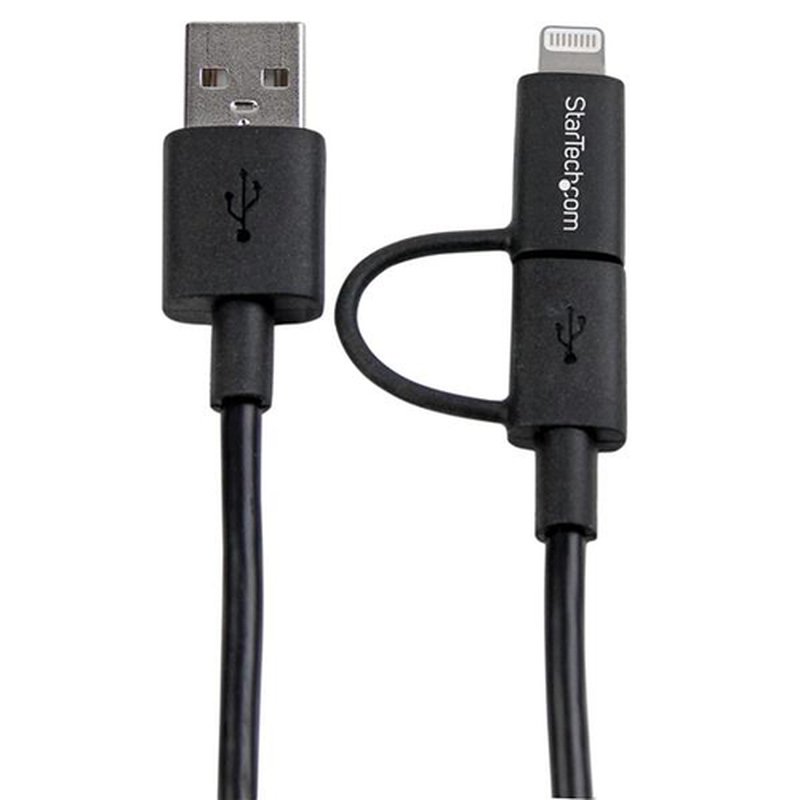 StarTech.com Cable de 1m Apple Lightning o Micro USB a USB - Negro StarTech.com Cable de 1m Apple Lightning o Micro USB a USB - Negro - Imagen 4