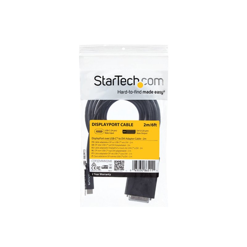 StarTech.com Cable de 2m USB-C a DVI - 1920 x 1200 - Negro - Imagen 8