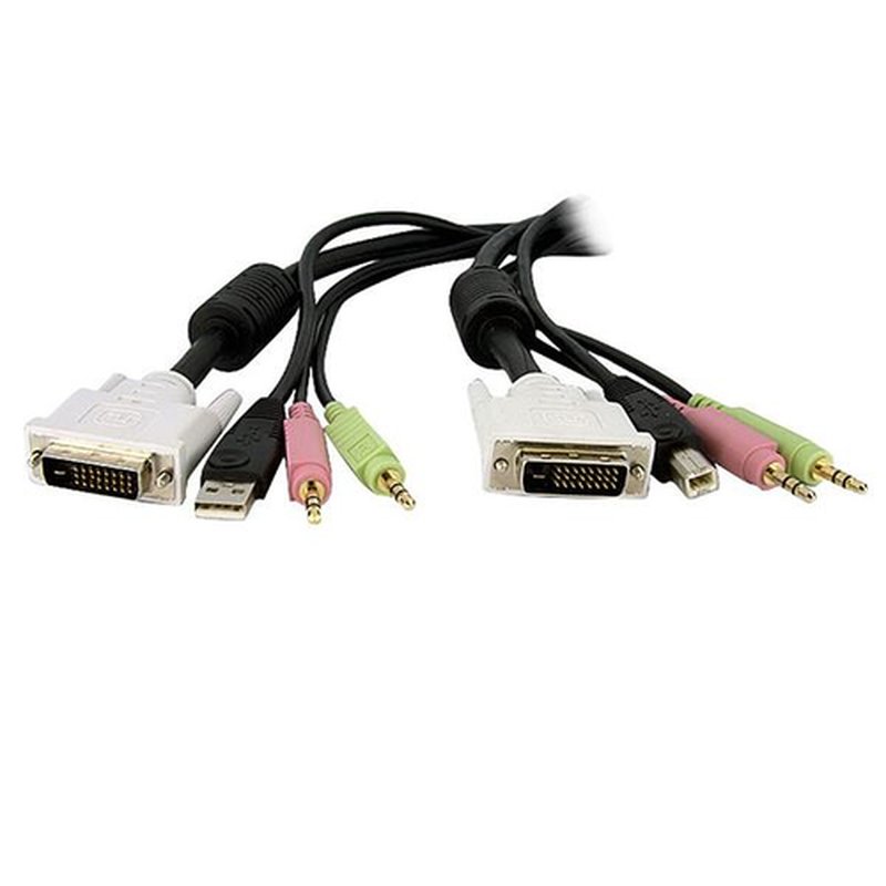 StarTech.com Cable de 3m para Switch Conmutador KVM 4en1 DVI-D Dual Link Doble Enlace USB con Audio Micrófono StarTech.com Cable de 3m para Switch Conmutador KVM 4en1 DVI-D Dual Link Doble Enlace USB con Audio Micrófono