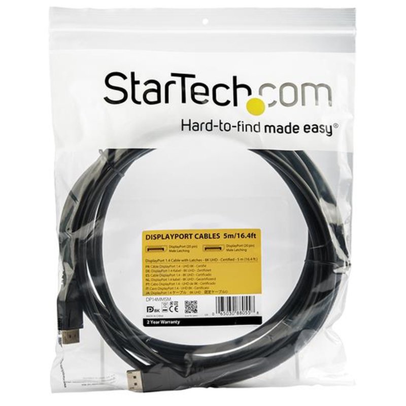 StarTech.com Cable de 5m DisplayPort 1.4 con Certificación VESA - 8K 60Hz HBR3 HDR - Cable DP Super UHD - Cable Delgado DP 1.4 Ultra HD de 4K a 120Hz StarTech.com Cable de 5m DisplayPort 1.4 con Certificación VESA - 8K 60Hz HBR3 HDR - Cable DP Super UHD - Cable Delgado DP 1.4 Ultra HD de 4K a 120Hz - Imagen 4