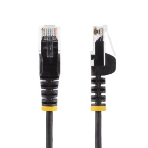 Alternative view of StarTech.com Cable de Red Ethernet CAT6 Delgado sin Enganches Negro de 15m - Cable RJ45 Snagless Slim 28AWG - Alambre de Cobre Puro - PoE 100W - con Alivios de Tensión - LSZH - Probado con Fluke