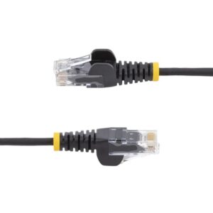 StarTech.com Cable de Red Ethernet CAT6 Delgado sin Enganches Negro de 7m - Cable RJ45 Snagless Slim 28AWG - Alambre de Cobre Puro - PoE 100W - con Alivios de Tensión - LSZH - Probado con Fluke