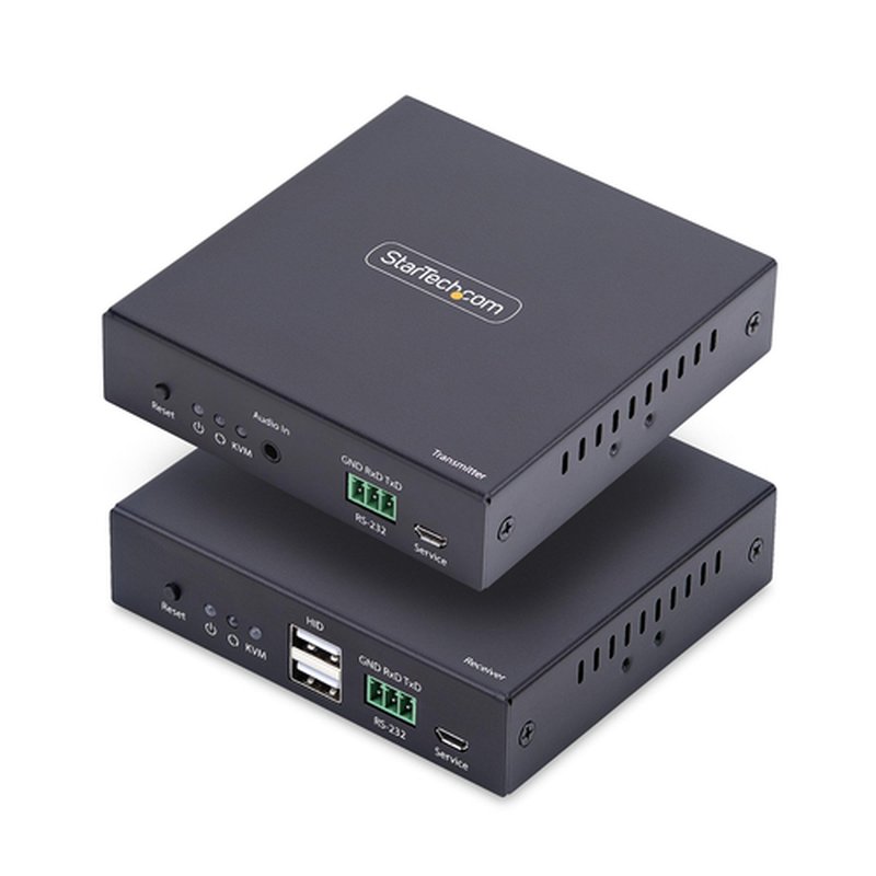 StarTech.com Extensor KVM HDMI 4K 60Hz por Redes Ethernet IP - Alargador KVM HDMI y USB por Ethernet - Sin Controladores - Juego Transmisor/Receptor - AVoIP - Incluye Elementos de Montaje