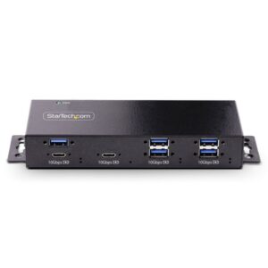 StarTech.com Hub Industrial de 7 Puertos USB de 10Gbps USB-A y USB-C - con Adaptador de Alimentación - Montable - Ladrón USB de 5 Puertos USB-A y 2 Puertos USB-C de Bajada - Protección ESD - TAA StarTech.com Hub Industrial de 7 Puertos USB de 10Gbps USB-A y USB-C - con Adaptador de Alimentación - Montable - Ladrón USB de 5 Puertos USB-A y 2 Puertos USB-C de Bajada - Protección ESD - TAA