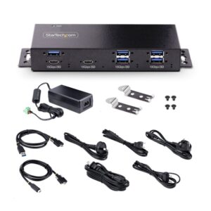StarTech.com Hub Industrial de 7 Puertos USB de 10Gbps USB-A y USB-C - con Adaptador de Alimentación - Montable - Ladrón USB de 5 Puertos USB-A y 2 Puertos USB-C de Bajada - Protección ESD - TAA StarTech.com Hub Industrial de 7 Puertos USB de 10Gbps USB-A y USB-C - con Adaptador de Alimentación - Montable - Ladrón USB de 5 Puertos USB-A y 2 Puertos USB-C de Bajada - Protección ESD - TAA