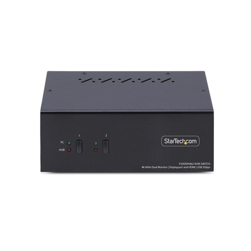 StarTech.com Switch KVM de 2 Puertos DisplayPort HDMI - Conmutador KVM de Dos Monitores - Hub Ladrón USB 2 Puertos 5Gbps - 2 Puertos USB HID - Teclas de Acceso Rápido - TAA - Imagen 3