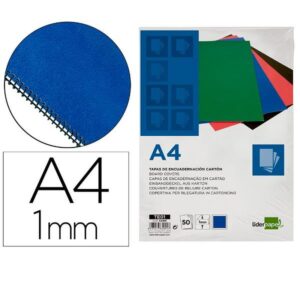 TAPA ENC CARTON A4 1MM AZUL 50U