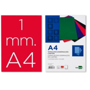 TAPA ENC CARTON A4 1MM ROJA 50U