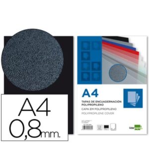 TAPA ENC POLIP A4 0.8MM NEG 50U
