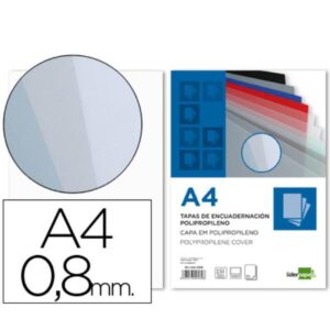 TAPA ENC POLIP A4 0.8MM TRANSP 5