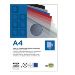 TAPA ENC POLIP A4 0.8 AZ 50UNIDA