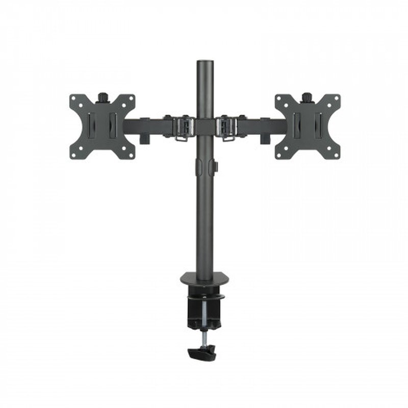 TooQ Soporte de Mesa Giratorio e Inclinable para 2 Pantallas (Monitor / TV Plasma / LCD / LED) 13” – 32”, de Dos Brazos, Negro - Imagen 8