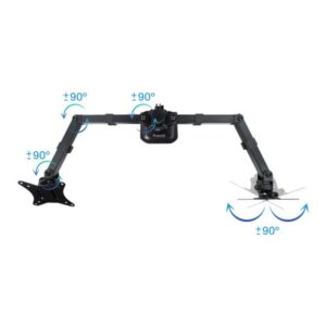 TooQ Soporte de Mesa para 2 Pantallas 17"-27", Negro