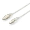 Equip 128650 Cable USB 2.0 Tipo A a Tipo B, 1,8 m , Plata transparente