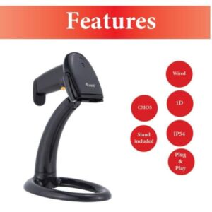 USB 1D BARCODE SCANNER, WITH STAND