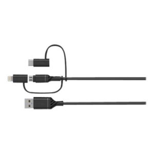 3in1 USBA-Micro/Lightning/USBC Cable BLK