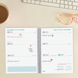 AGENDA ESCOLAR 2025-2026 SECUNDARIA 4º 155X212 SEMANA VISTA HORIZONTAL NEGRO+ FINOCAM 634204026