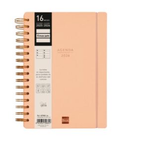 AGENDA 16 MESES SEPTIEMBRE 2025-DICIEMBRE 2026 HAIKU E10-155X212 SEMANA VISTA HORIZONTAL CORAL+ FINOCAM 627400326