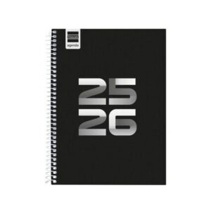 AGENDA ESCOLAR 2025-2026 COOL 4º 155X212 SEMANA VISTA HORIZONTAL NEGRO+ FINOCAM 645040326