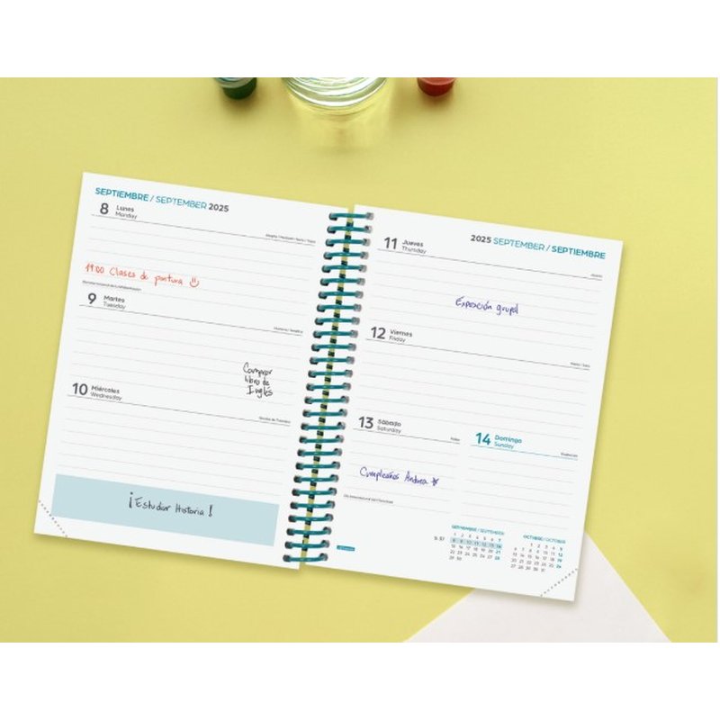 AGENDA ESCOLAR 2025-2026 DIVA 8º 120X164 SEMANA VISTA HORIZONTAL COLORS+ FINOCAM 536100526