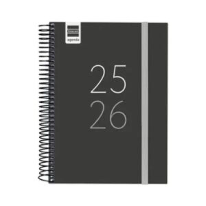 AGENDA ESCOLAR 2025-2026 SECUNDARIA 8º 120X164 1DIA PAGINA NEGRO+ FINOCAM 634264026