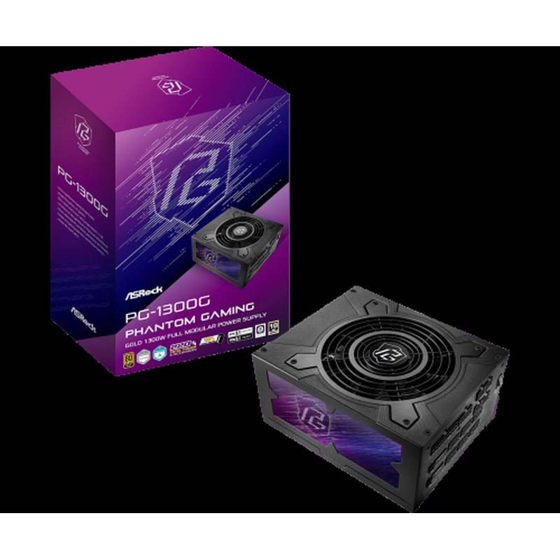 Asrock Phantom Gaming PG-1300G unidad de fuente de alimentación 1300 W 20+4 pin ATX ATX Negro