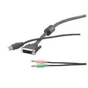 Belkin OmniView KVM Cables for SOHO Series with Audio, 3.0m, USB/DVI-I Dual Link cable para video, teclado y ratón (kvm) Negro 3 m