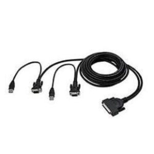 Belkin OmniView™ ENTERPRISE Series Dual-Port USB KVM Cable, 3.6m cable para video, teclado y ratón (kvm) Negro 3,6 m