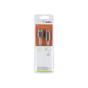 Belkin USB 2.0 A - USB 2.0 B, 4.8m cable USB 4,8 m USB A USB B Gris