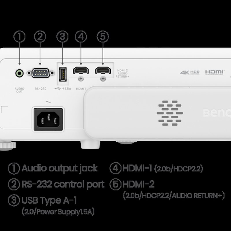 BenQ TK710STi videoproyector Proyector de alcance estándar 3200 lúmenes ANSI DLP UHD 4K (3840x2160) 3D Negro, Blanco BenQ TK710STi videoproyector Proyector de alcance estándar 3200 lúmenes ANSI DLP UHD 4K (3840x2160) 3D Negro, Blanco - Imagen 5